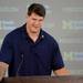 Michigan captain and offensive linesman Taylor Lewan smiles as he answers questions from the media during a press conference at the Junge Family Champions Center on Monday, August 26, 2013. Melanie Maxwell | AnnArbor.com